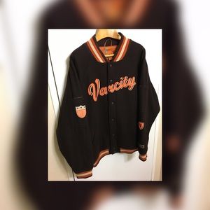 ‘Varcity’ Bomber/Vintage Style Jacket XL Brown and Orange!